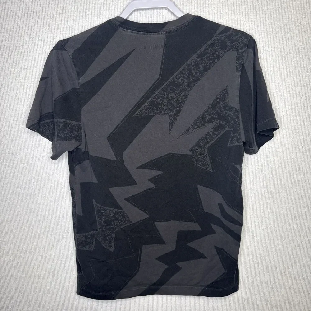 Jordan Flight Shirt Mens Small S Black Gray AOP Graphic Tee Nike Air Jumpman